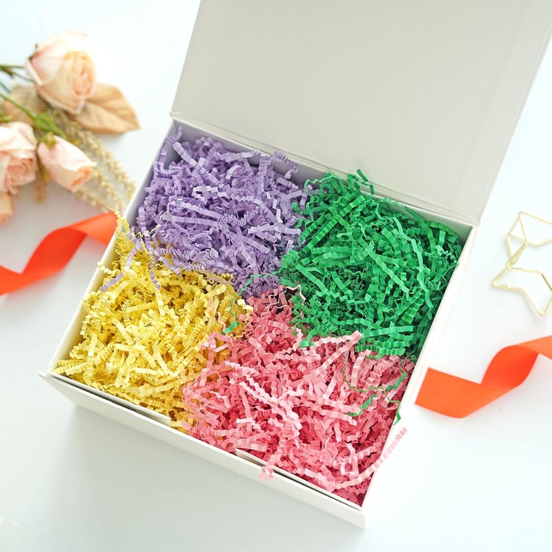 Bobobag - 4oz Crinkle Cut Paper Shred Filler Recyclable Gift Wrap Confetti Raffia Grass Shred Paper for Easter Baskets Filler Creative Eggs Decor (Green) - Image 3